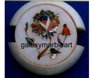 Semi-precious stones inlaid coaster set 3.5" Cs-18